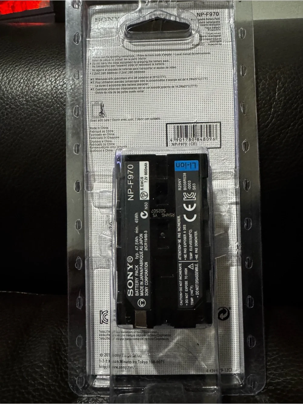 Sony Black NP-F970 Camera Battery Pack in Retail Packaging
